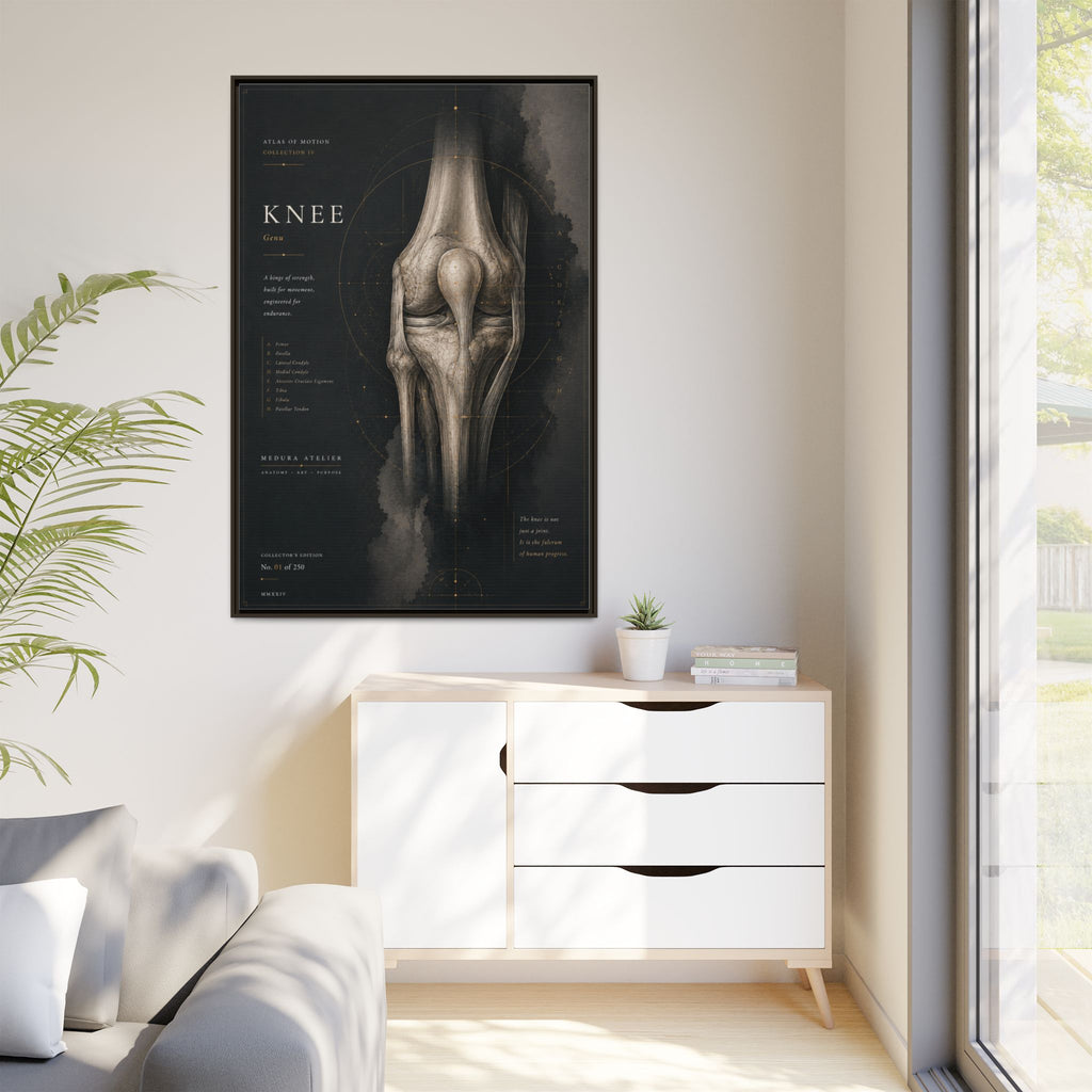 Atlas of Motion – Knee Wall Art | Luxury Orthopedic Canvas Print | Museum-Inspired Fine Art
