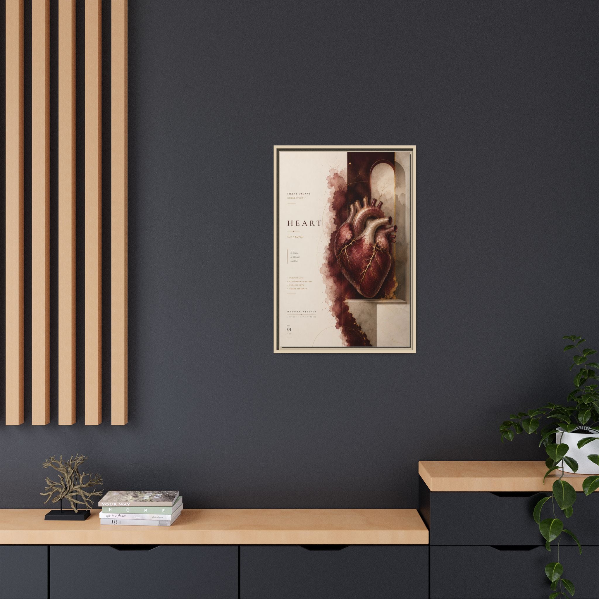 Silent Organs – Heart Wall Art | Luxury Anatomical Canvas Print | Museum-Inspired Fine Art