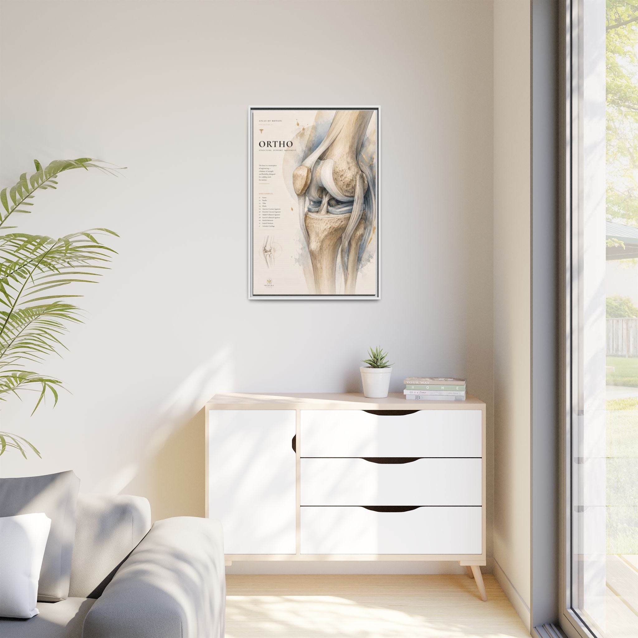 Orthopaedic Knee Anatomy Wall Art | Luxury Orthopedic Canvas Print | Museum-Inspired Fine Art