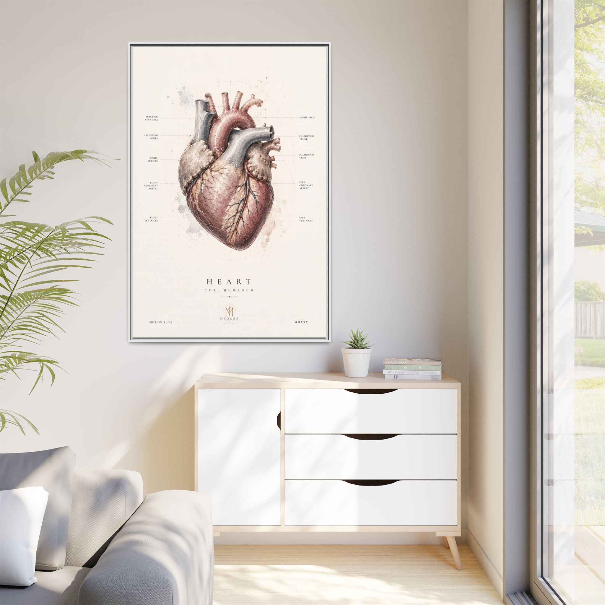 Anatomical Heart Wall Art | Luxury Medical Canvas Print | Museum-Inspired Fine Art