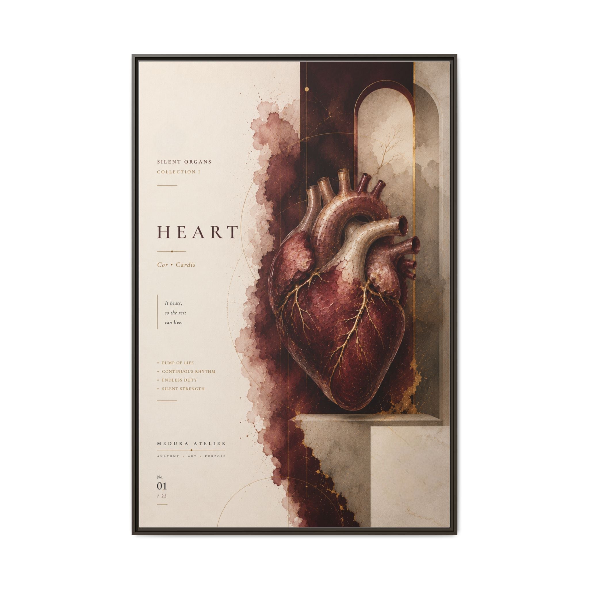 Silent Organs – Heart Wall Art | Luxury Anatomical Canvas Print | Museum-Inspired Fine Art