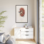 Anatomical Kidney Wall Art | Luxury Nephrology Canvas Print | Museum-Inspired Fine Art