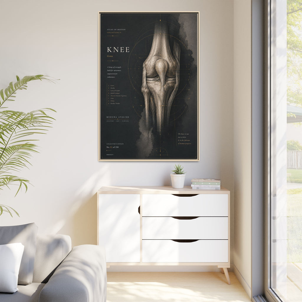 Atlas of Motion – Knee Wall Art | Luxury Orthopedic Canvas Print | Museum-Inspired Fine Art