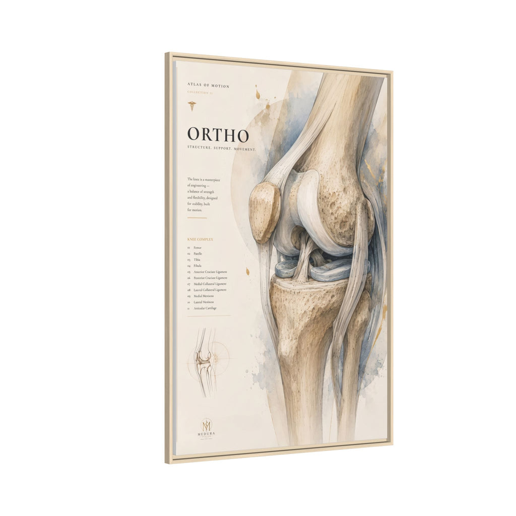 Orthopaedic Knee Anatomy Wall Art | Luxury Orthopedic Canvas Print | Museum-Inspired Fine Art