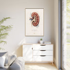 Anatomical Kidney Wall Art | Luxury Nephrology Canvas Print | Museum-Inspired Fine Art