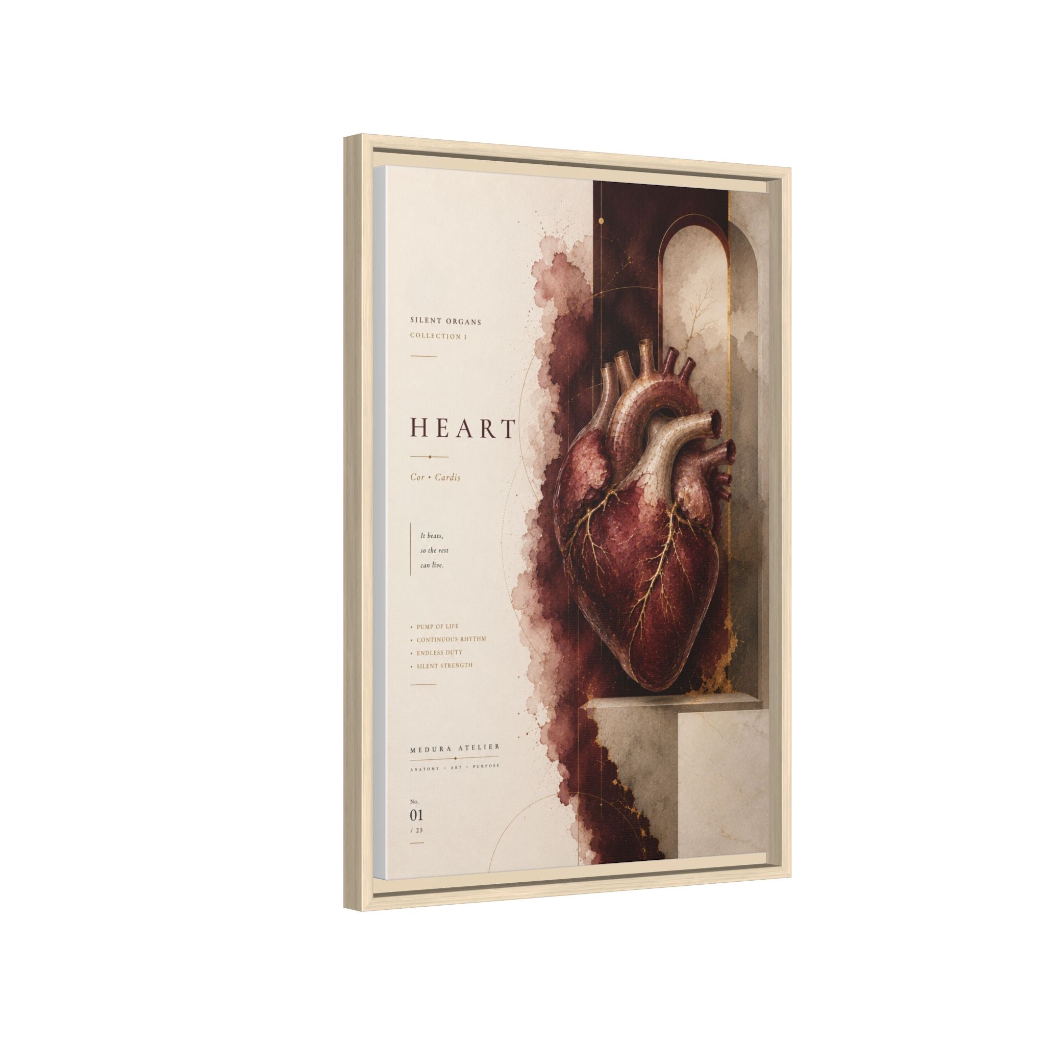 Silent Organs – Heart Wall Art | Luxury Anatomical Canvas Print | Museum-Inspired Fine Art
