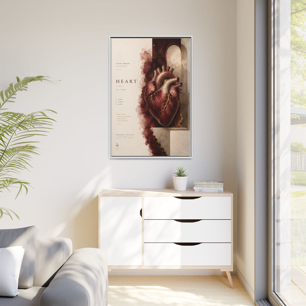 Silent Organs – Heart Wall Art | Luxury Anatomical Canvas Print | Museum-Inspired Fine Art
