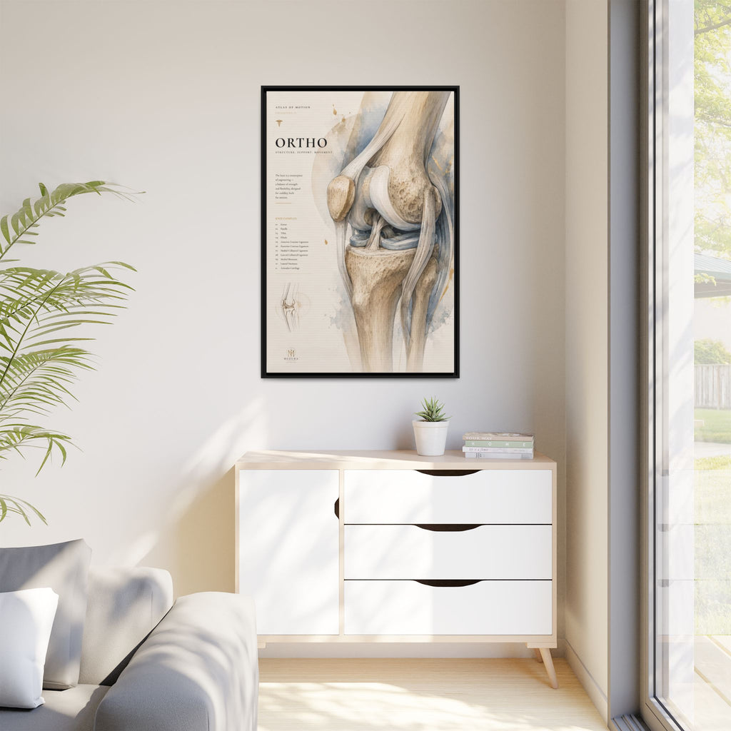 Orthopaedic Knee Anatomy Wall Art | Luxury Orthopedic Canvas Print | Museum-Inspired Fine Art