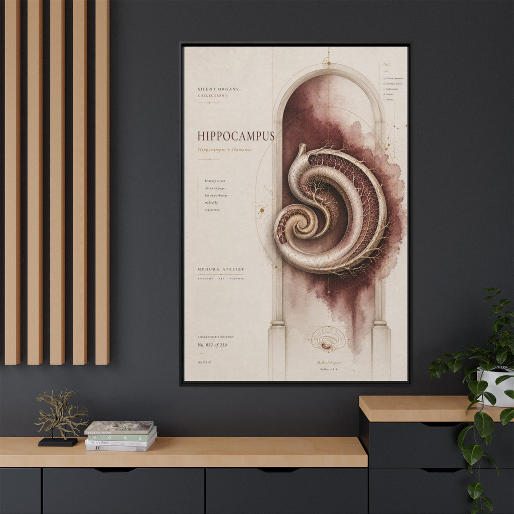 Silent Organs – Hippocampus Wall Art | Luxury Neuroscience Canvas Print | Museum-Inspired Fine Art