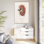 Anatomical Kidney Wall Art | Luxury Nephrology Canvas Print | Museum-Inspired Fine Art
