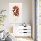Anatomical Kidney Wall Art | Luxury Nephrology Canvas Print | Museum-Inspired Fine Art