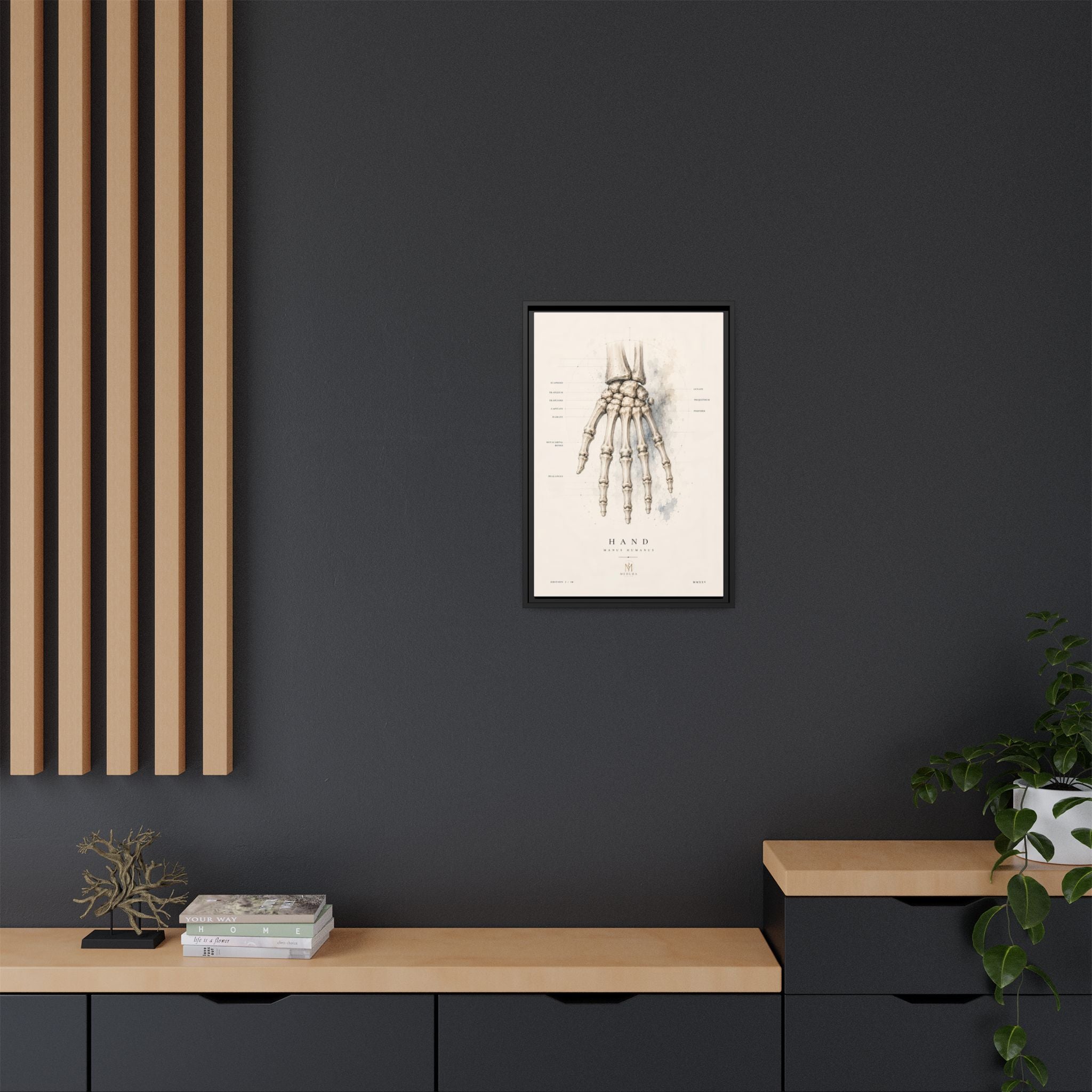 Anatomical Hand Skeleton Wall Art | Luxury Orthopaedic Canvas Print | Museum-Inspired Fine Art