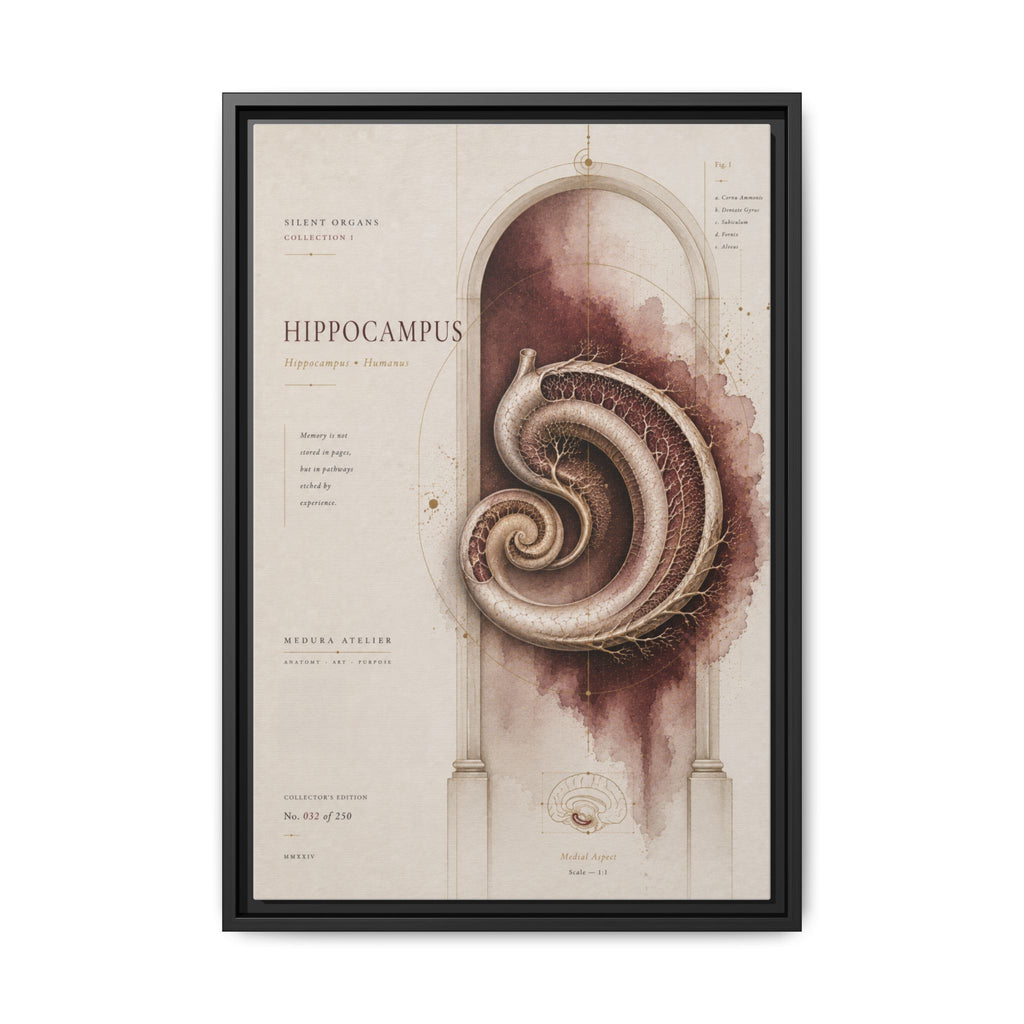 Silent Organs – Hippocampus Wall Art | Luxury Neuroscience Canvas Print | Museum-Inspired Fine Art
