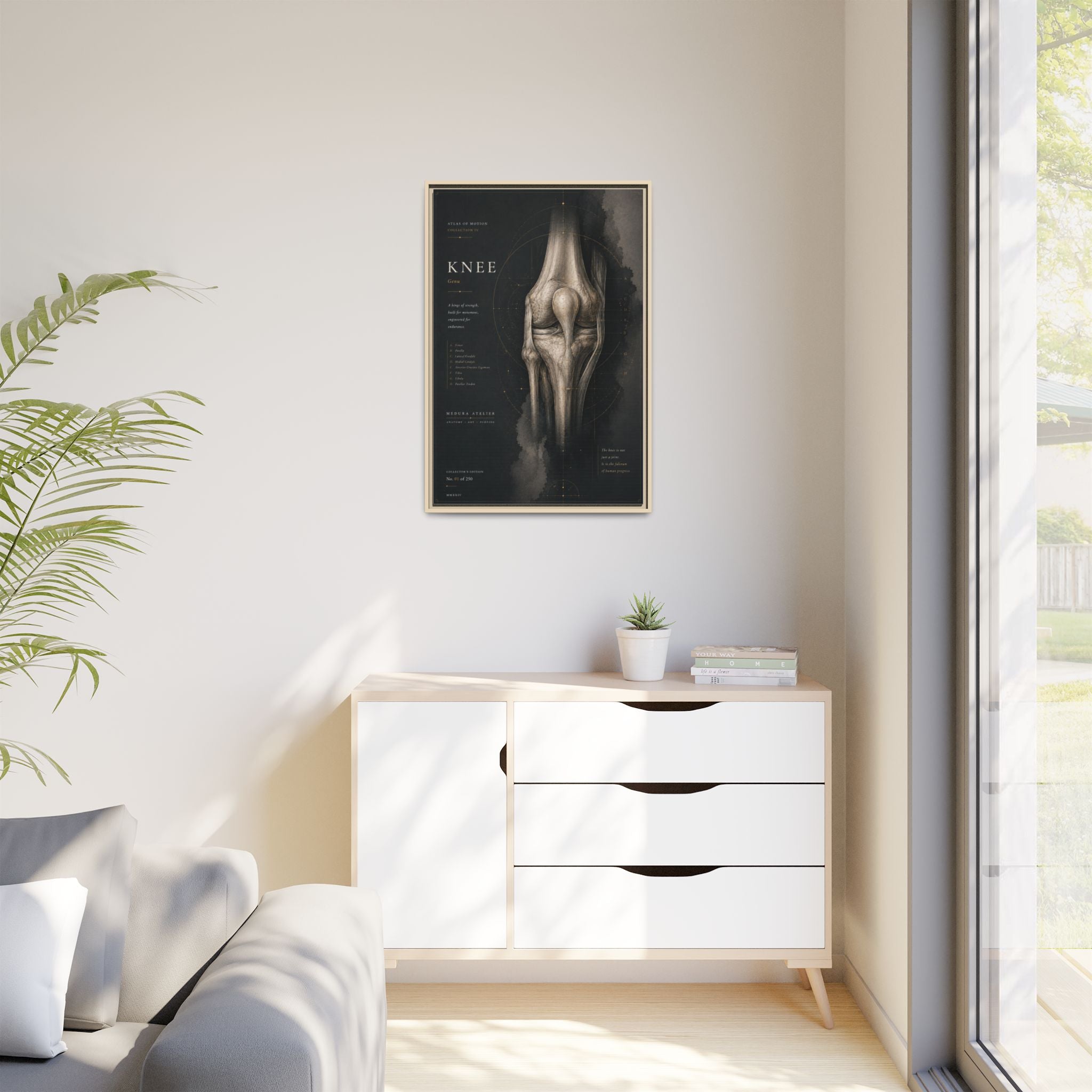 Atlas of Motion – Knee Wall Art | Luxury Orthopedic Canvas Print | Museum-Inspired Fine Art