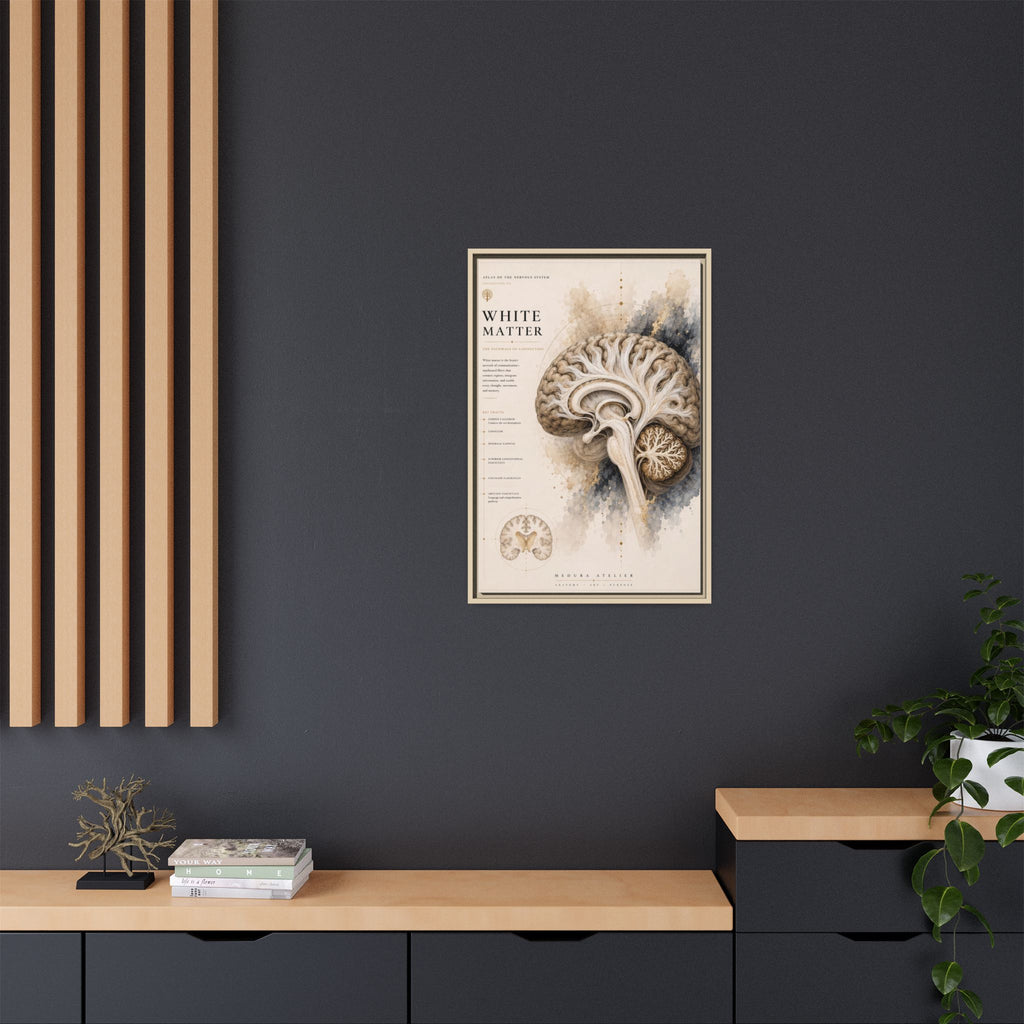 White Matter Brain Wall Art | Luxury Neuroscience Canvas Print | Museum-Inspired Fine Art