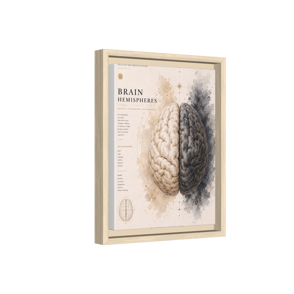 Brain Hemispheres Wall Art | Luxury Neuroscience Canvas Print | Museum-Inspired Fine Art