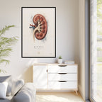 Anatomical Kidney Wall Art | Luxury Nephrology Canvas Print | Museum-Inspired Fine Art