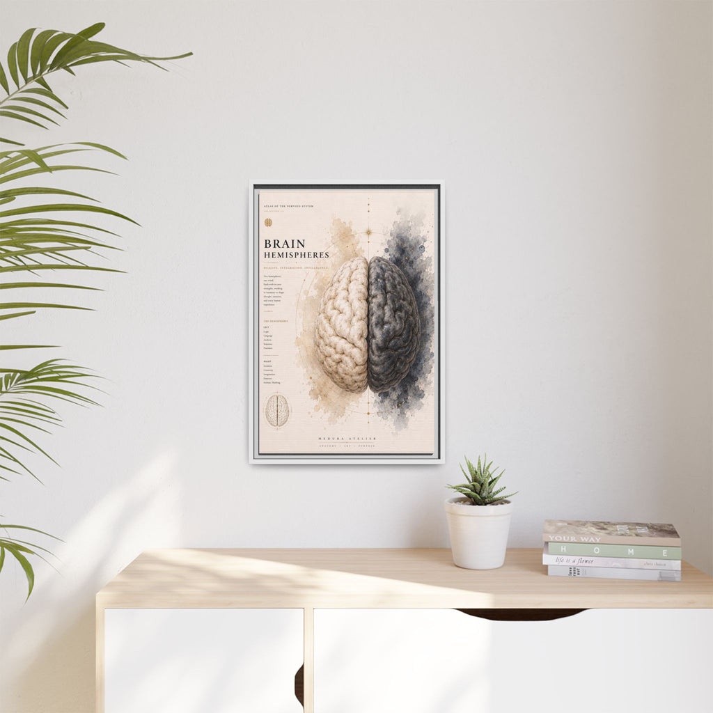 Brain Hemispheres Wall Art | Luxury Neuroscience Canvas Print | Museum-Inspired Fine Art