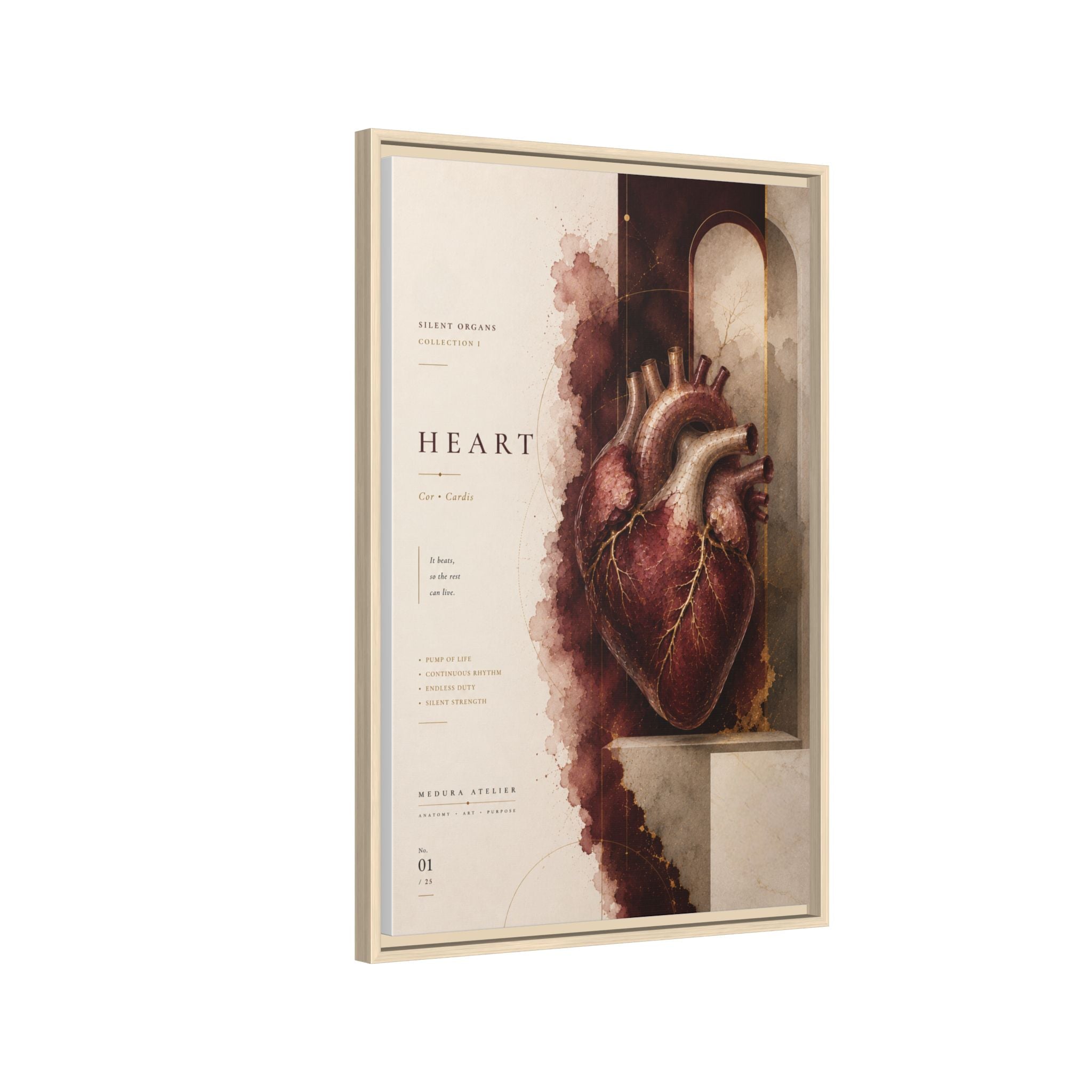 Silent Organs – Heart Wall Art | Luxury Anatomical Canvas Print | Museum-Inspired Fine Art