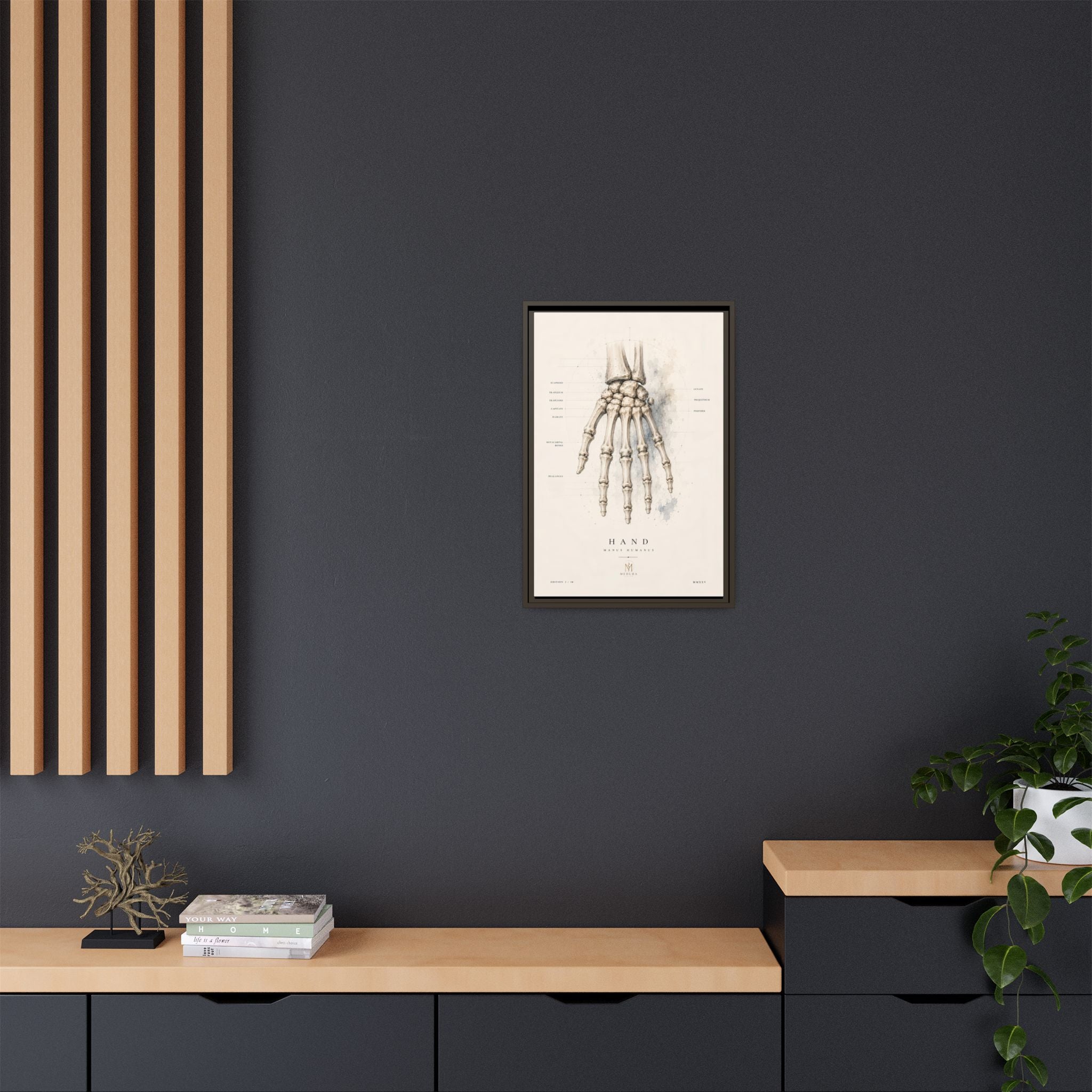 Anatomical Hand Skeleton Wall Art | Luxury Orthopaedic Canvas Print | Museum-Inspired Fine Art