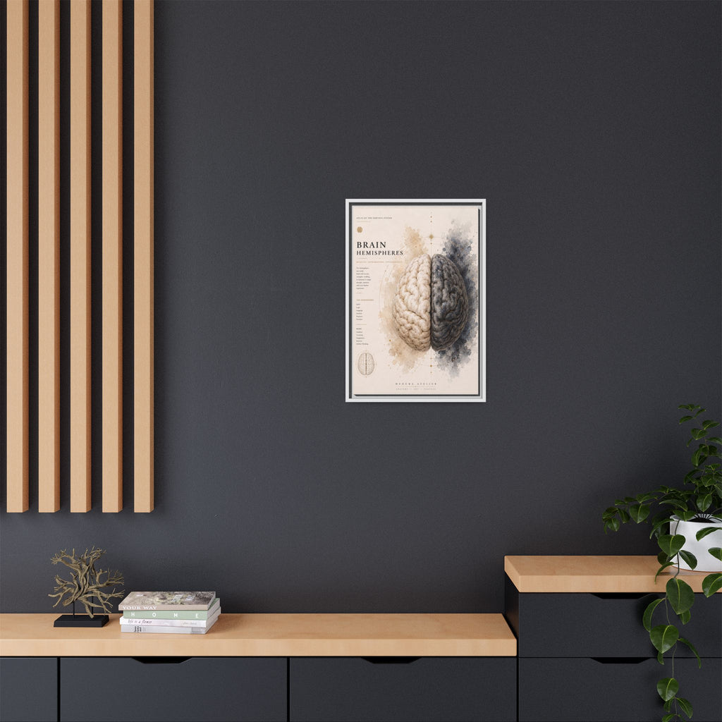 Brain Hemispheres Wall Art | Luxury Neuroscience Canvas Print | Museum-Inspired Fine Art