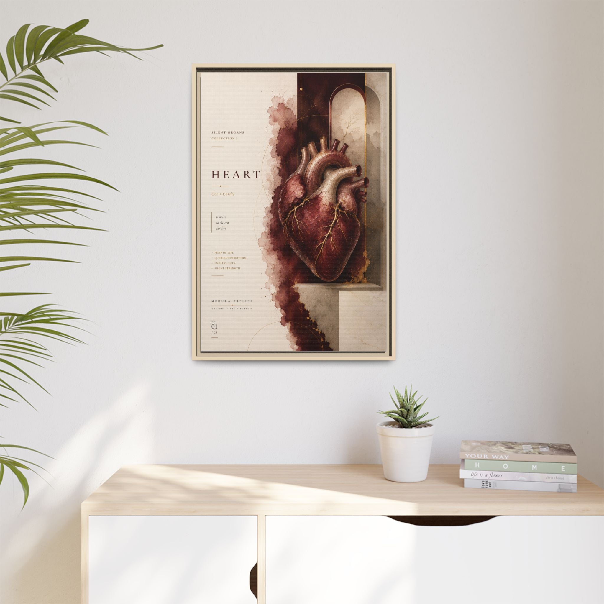 Silent Organs – Heart Wall Art | Luxury Anatomical Canvas Print | Museum-Inspired Fine Art