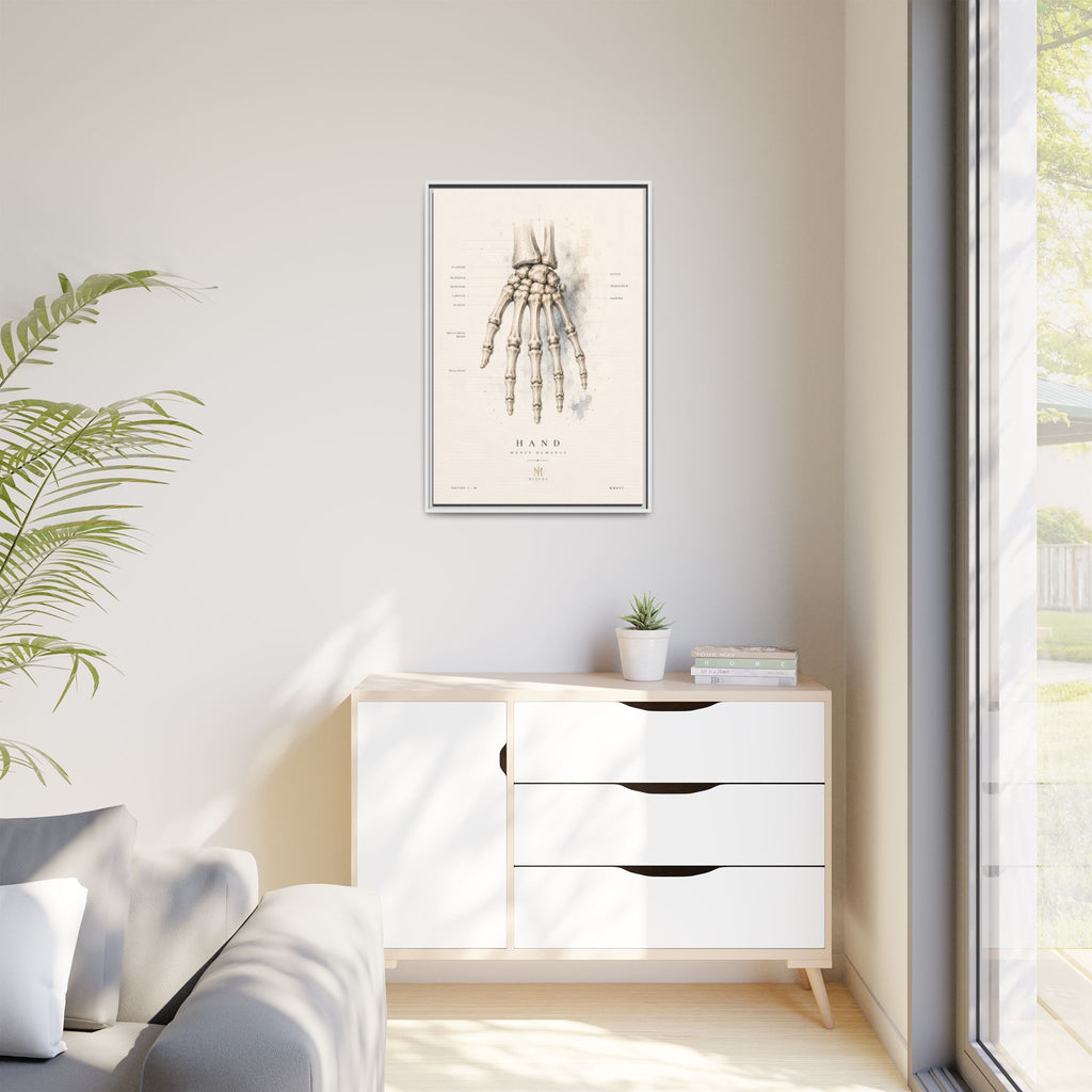 Anatomical Hand Skeleton Wall Art | Luxury Orthopaedic Canvas Print | Museum-Inspired Fine Art