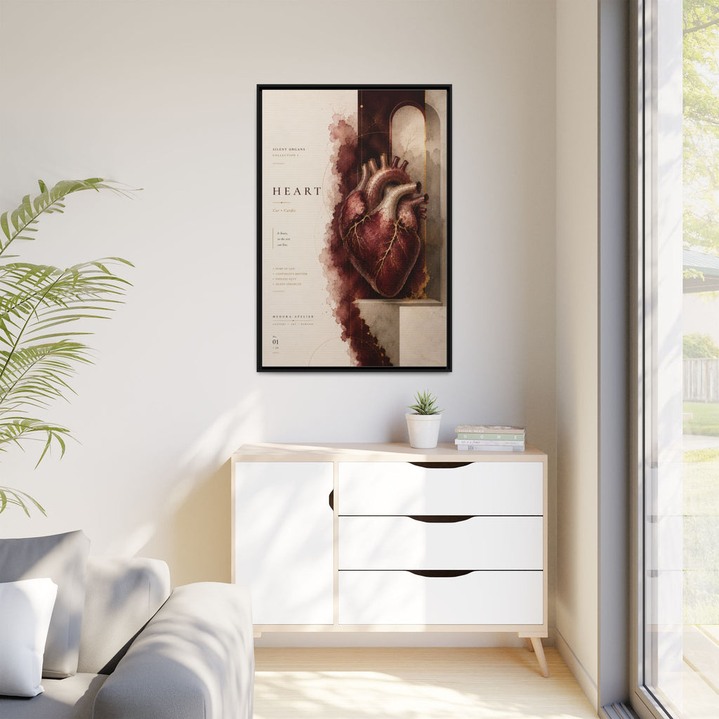 Silent Organs – Heart Wall Art | Luxury Anatomical Canvas Print | Museum-Inspired Fine Art