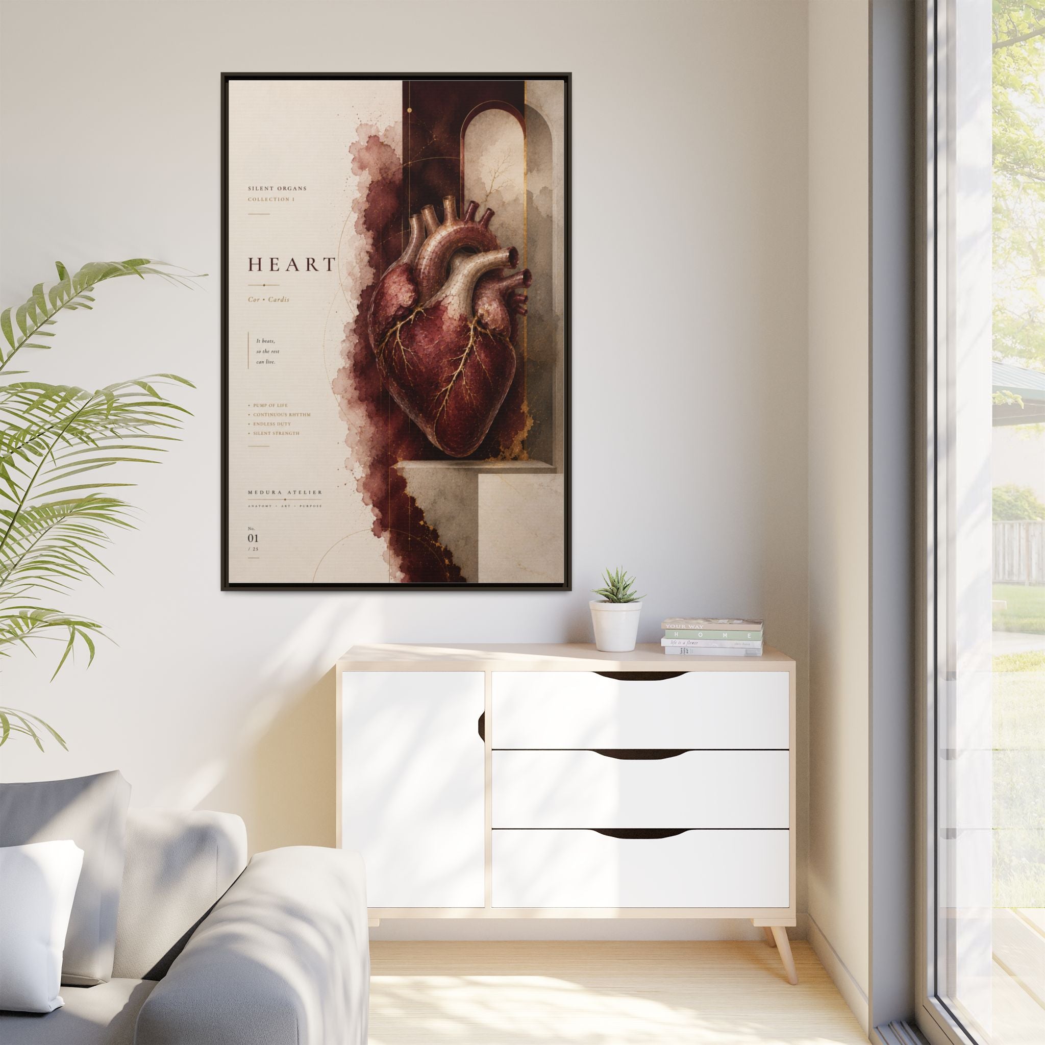 Silent Organs – Heart Wall Art | Luxury Anatomical Canvas Print | Museum-Inspired Fine Art