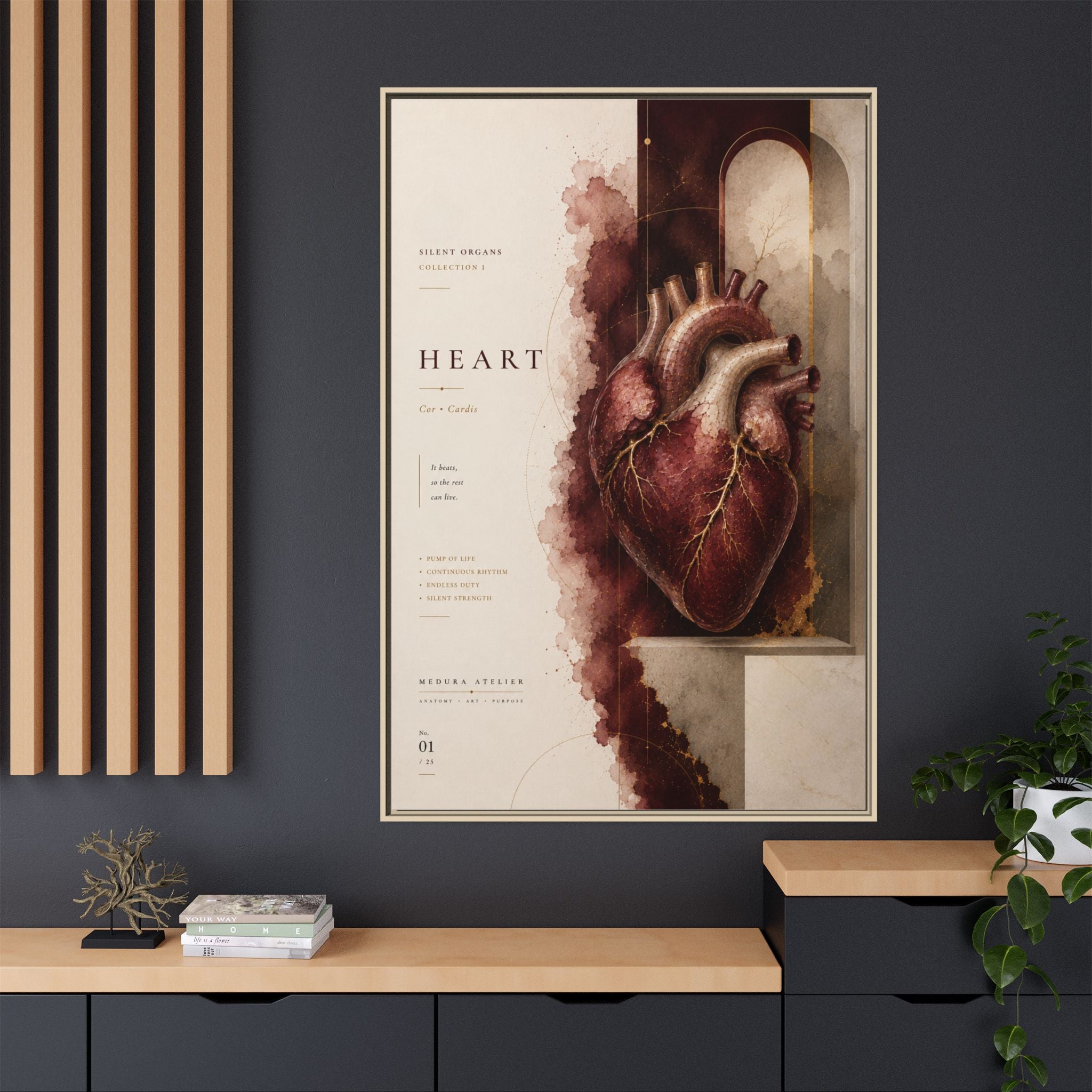 Silent Organs – Heart Wall Art | Luxury Anatomical Canvas Print | Museum-Inspired Fine Art