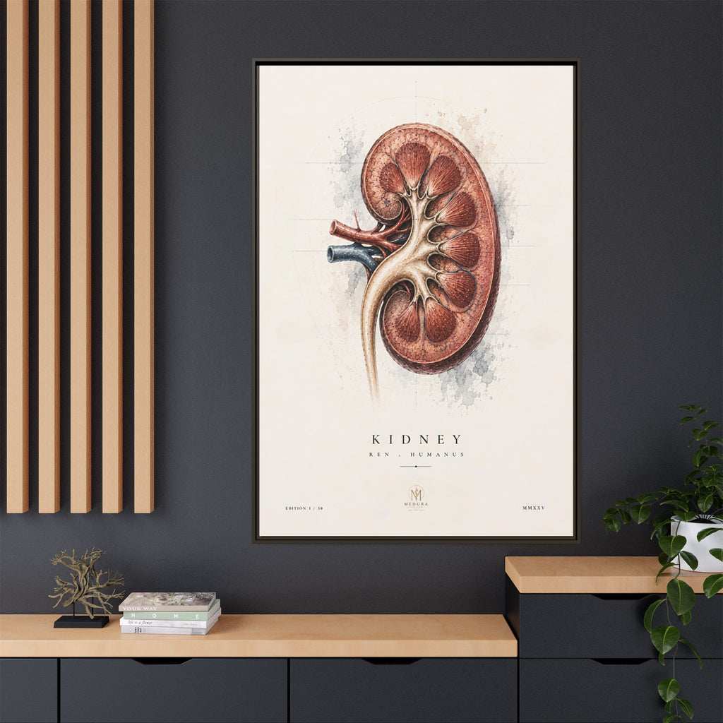 Anatomical Kidney Wall Art | Luxury Nephrology Canvas Print | Museum-Inspired Fine Art