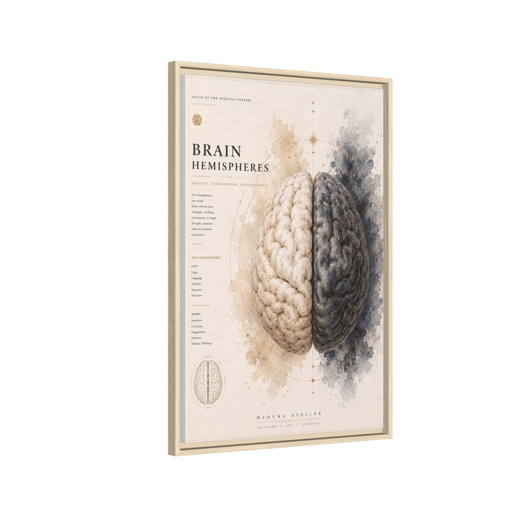 Brain Hemispheres Wall Art | Luxury Neuroscience Canvas Print | Museum-Inspired Fine Art