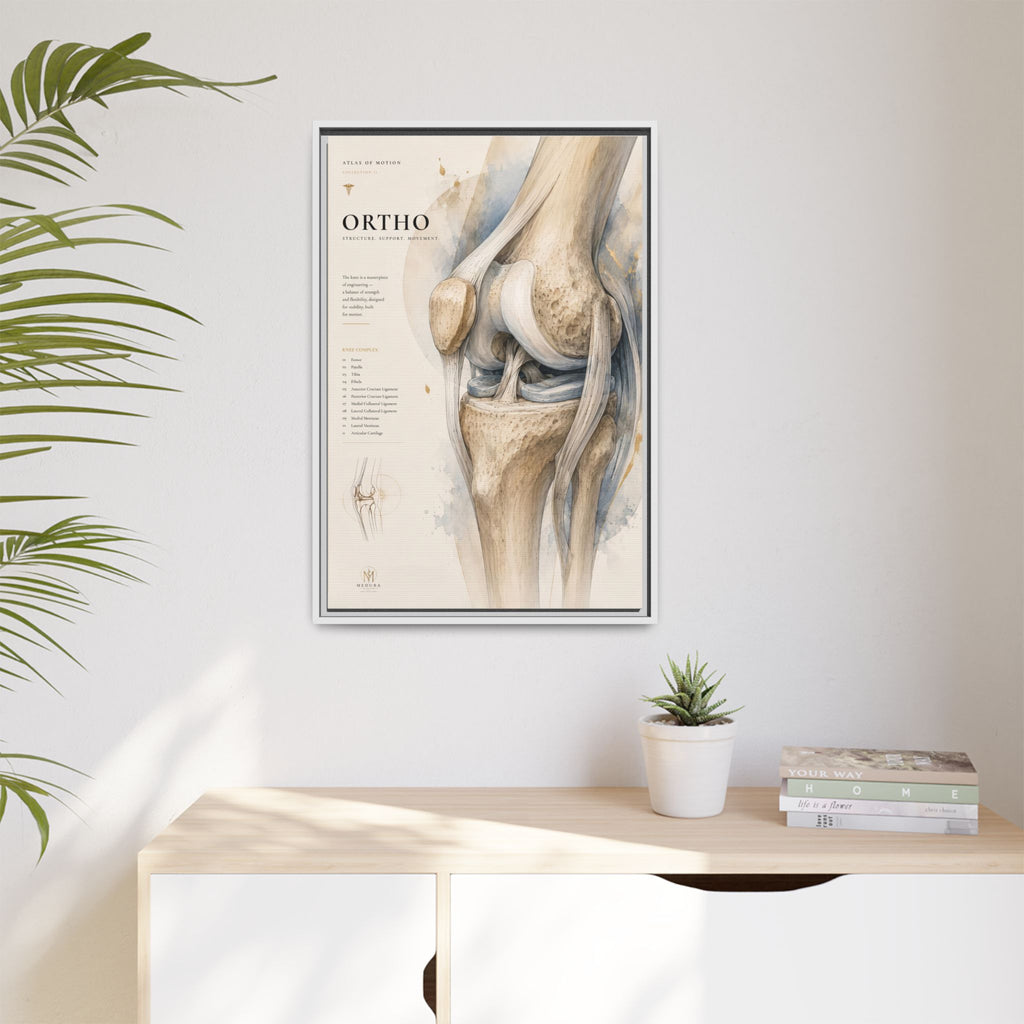 Orthopaedic Knee Anatomy Wall Art | Luxury Orthopedic Canvas Print | Museum-Inspired Fine Art