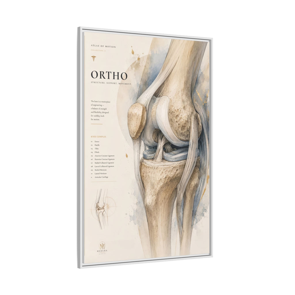 Orthopaedic Knee Anatomy Wall Art | Luxury Orthopedic Canvas Print | Museum-Inspired Fine Art