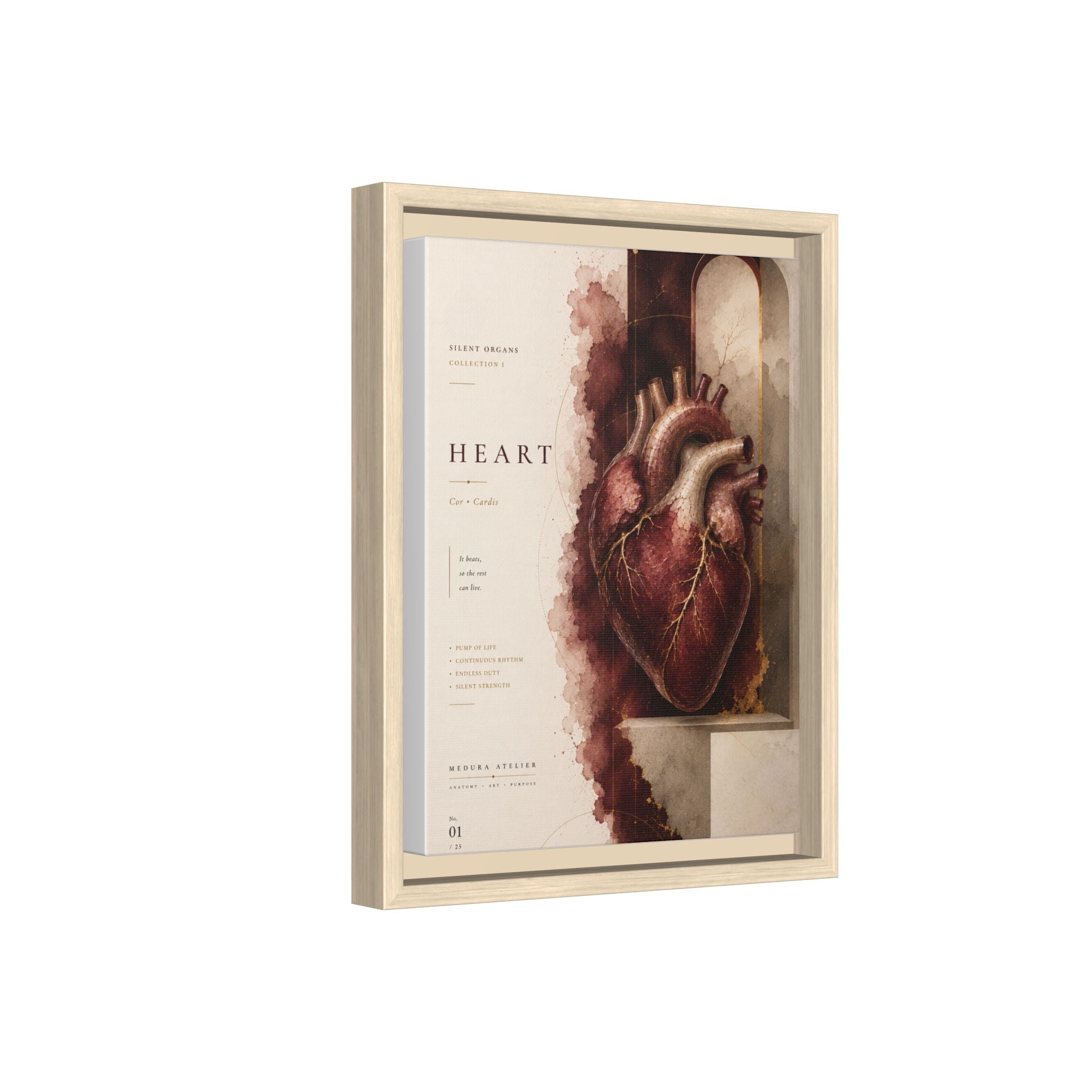 Silent Organs – Heart Wall Art | Luxury Anatomical Canvas Print | Museum-Inspired Fine Art