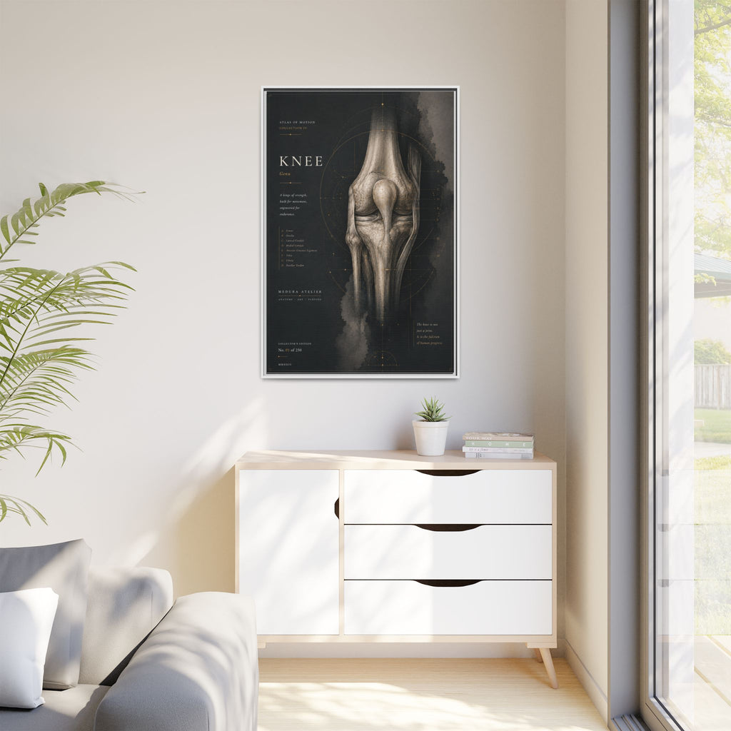 Atlas of Motion – Knee Wall Art | Luxury Orthopedic Canvas Print | Museum-Inspired Fine Art