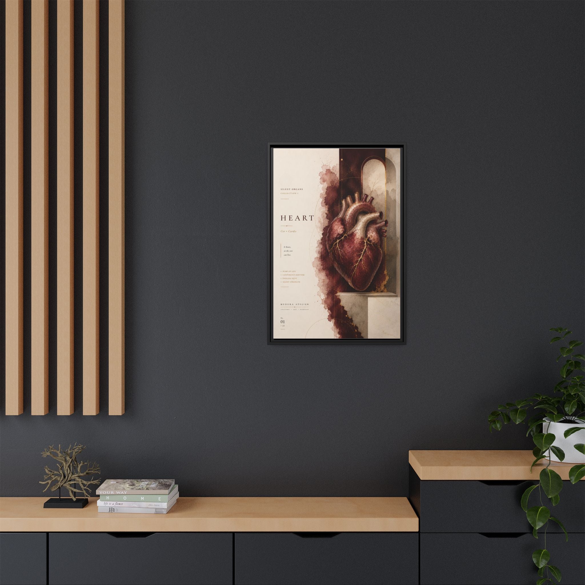 Silent Organs – Heart Wall Art | Luxury Anatomical Canvas Print | Museum-Inspired Fine Art