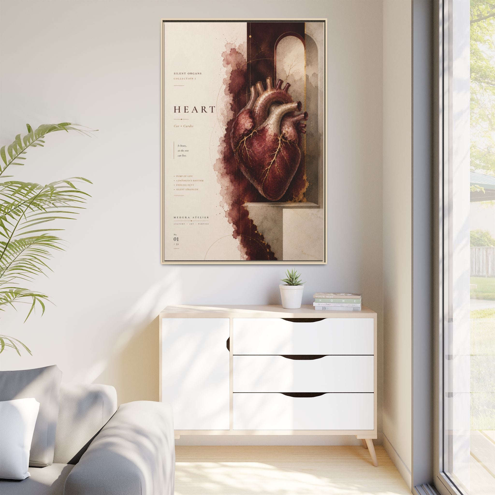 Silent Organs – Heart Wall Art | Luxury Anatomical Canvas Print | Museum-Inspired Fine Art