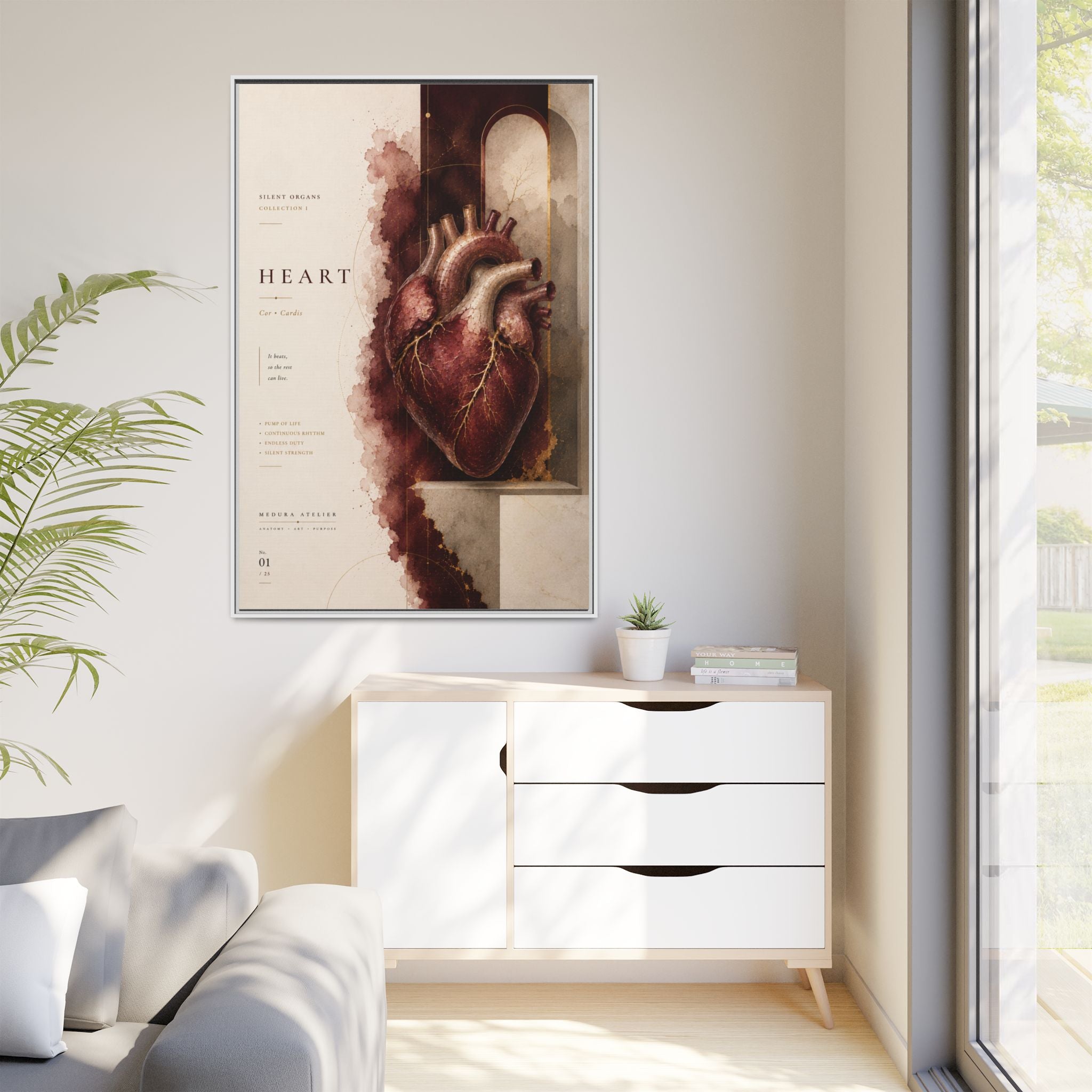 Silent Organs – Heart Wall Art | Luxury Anatomical Canvas Print | Museum-Inspired Fine Art