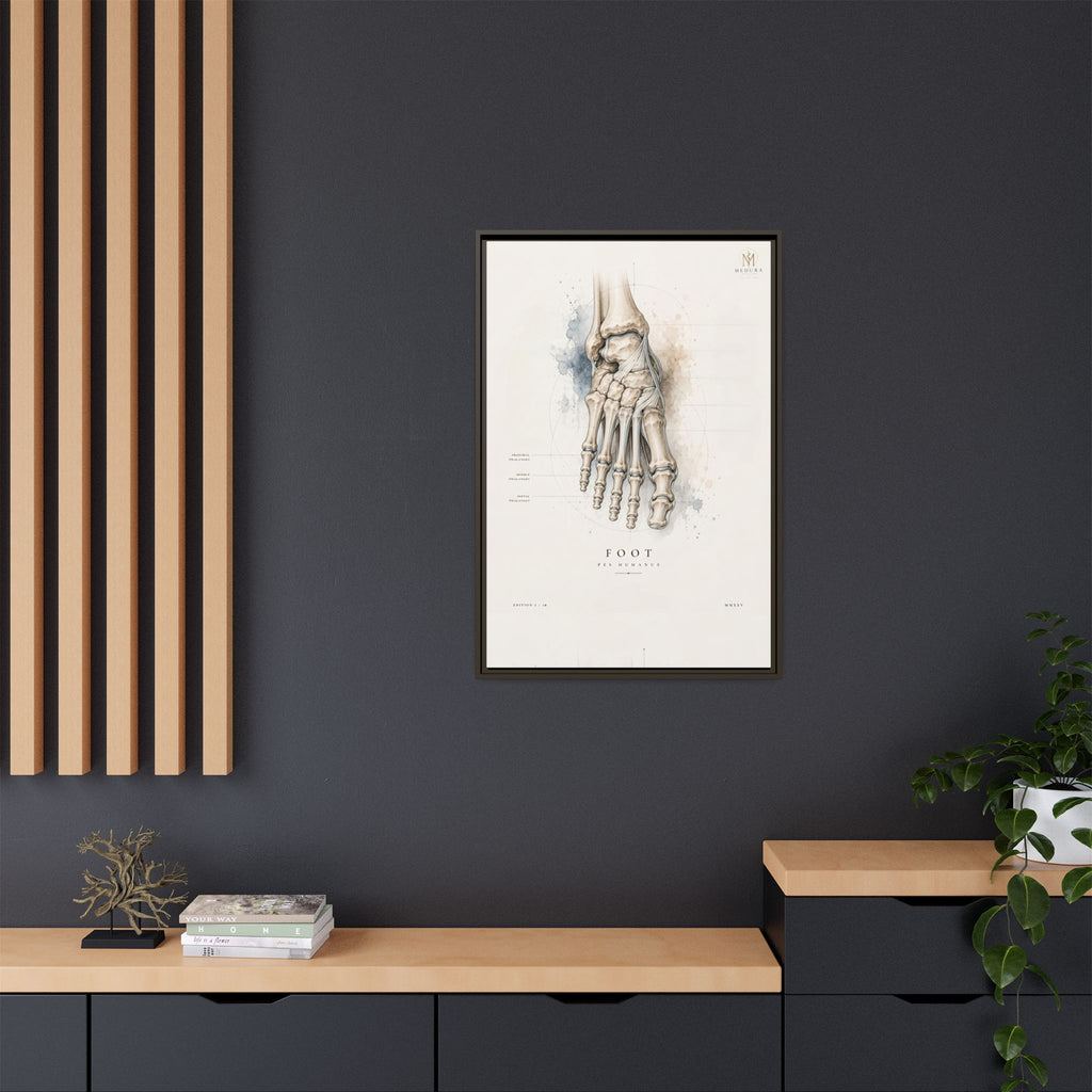 Anatomical Foot Skeleton Wall Art | Luxury Podiatry Canvas Print | Museum-Inspired Fine Art