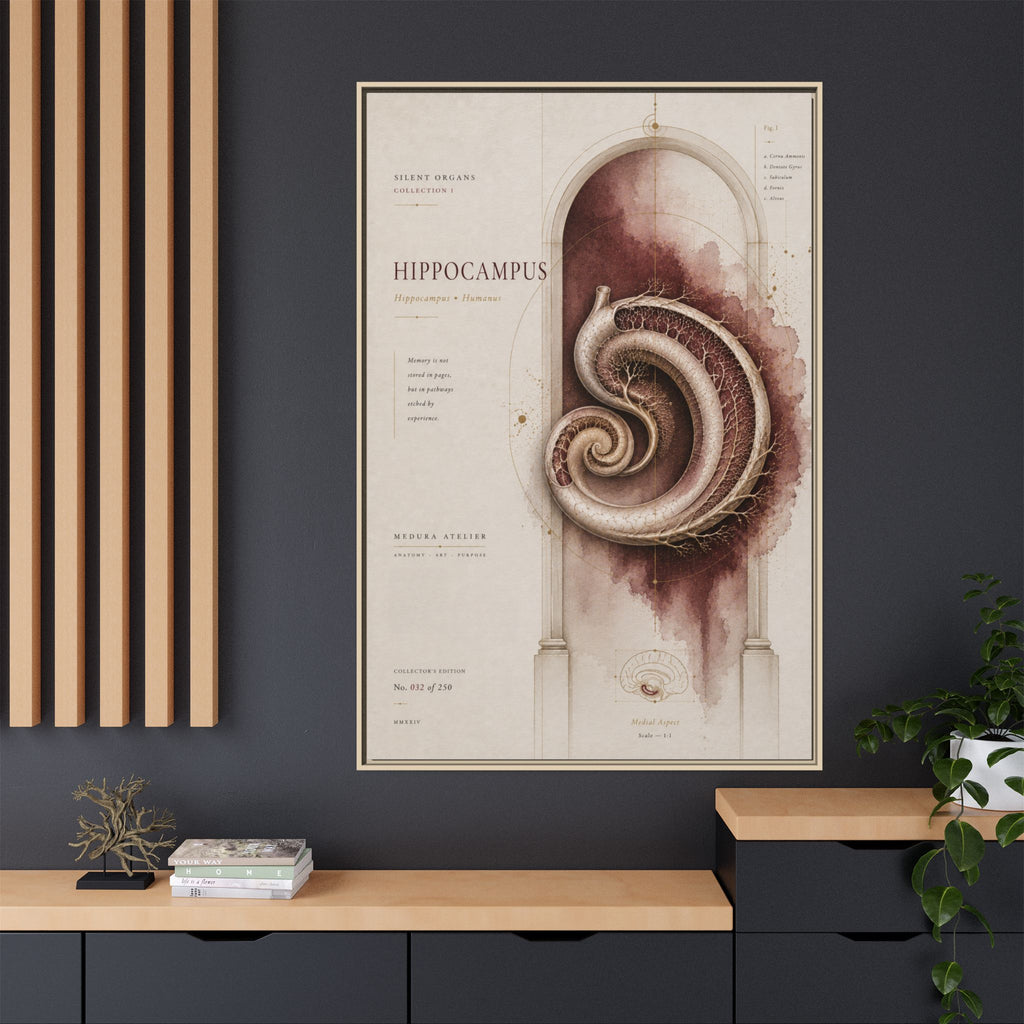 Silent Organs – Hippocampus Wall Art | Luxury Neuroscience Canvas Print | Museum-Inspired Fine Art
