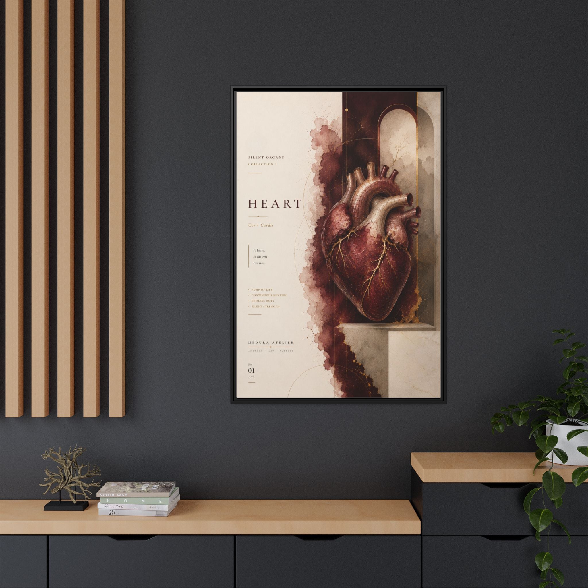 Silent Organs – Heart Wall Art | Luxury Anatomical Canvas Print | Museum-Inspired Fine Art