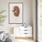Anatomical Kidney Wall Art | Luxury Nephrology Canvas Print | Museum-Inspired Fine Art