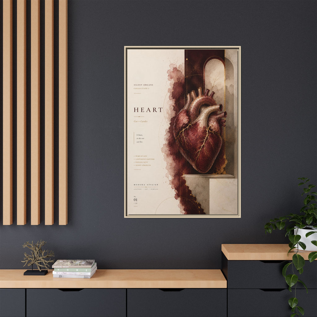 Silent Organs – Heart Wall Art | Luxury Anatomical Canvas Print | Museum-Inspired Fine Art