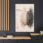 Brain Hemispheres Wall Art | Luxury Neuroscience Canvas Print | Museum-Inspired Fine Art