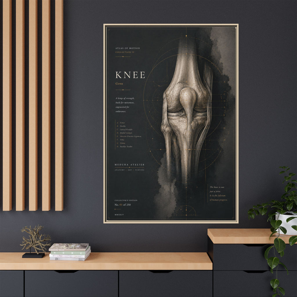 Atlas of Motion – Knee Wall Art | Luxury Orthopedic Canvas Print | Museum-Inspired Fine Art