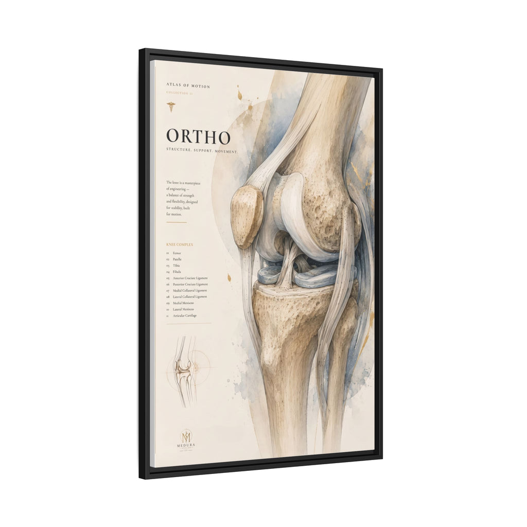 Orthopaedic Knee Anatomy Wall Art | Luxury Orthopedic Canvas Print | Museum-Inspired Fine Art