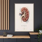 Anatomical Kidney Wall Art | Luxury Nephrology Canvas Print | Museum-Inspired Fine Art