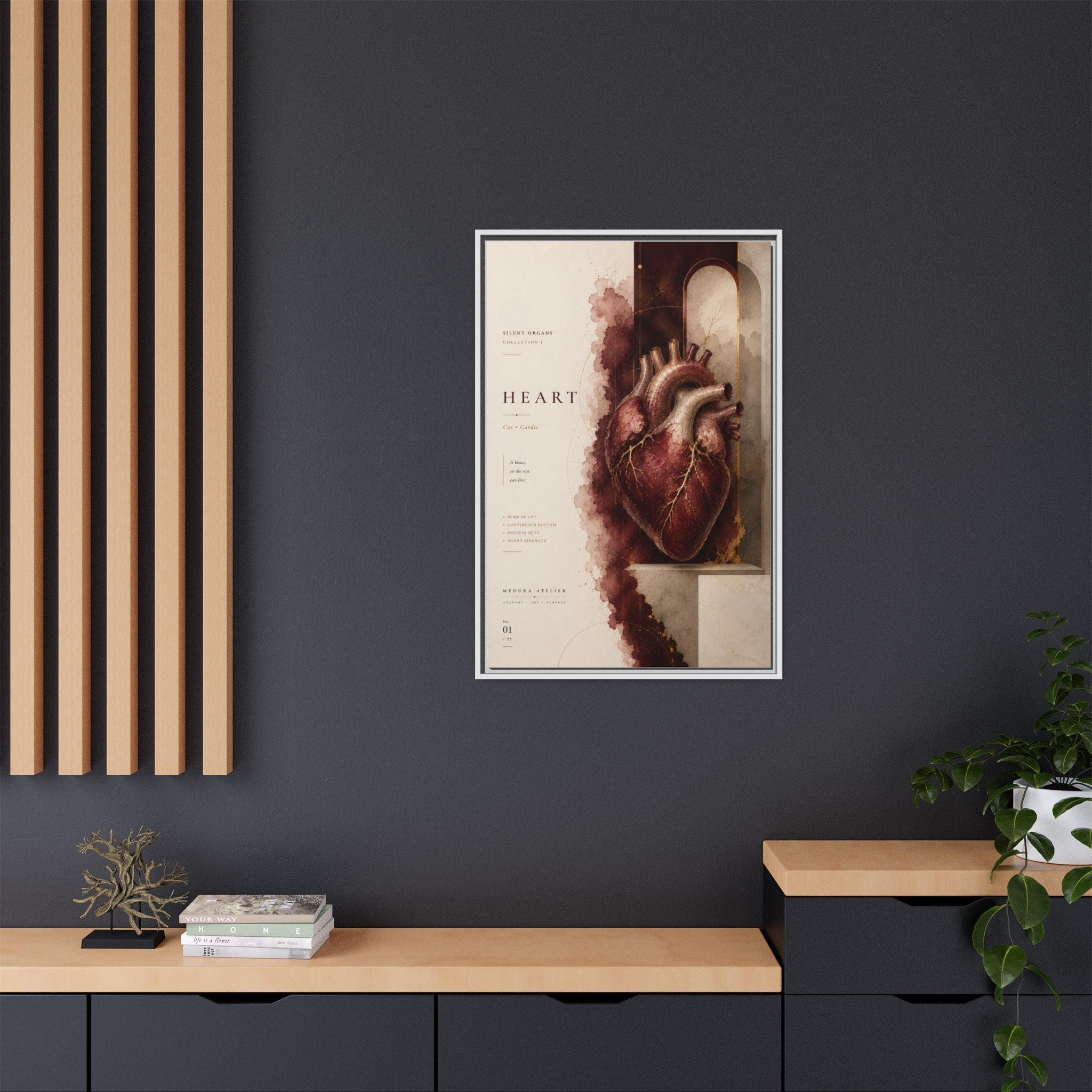 Silent Organs – Heart Wall Art | Luxury Anatomical Canvas Print | Museum-Inspired Fine Art