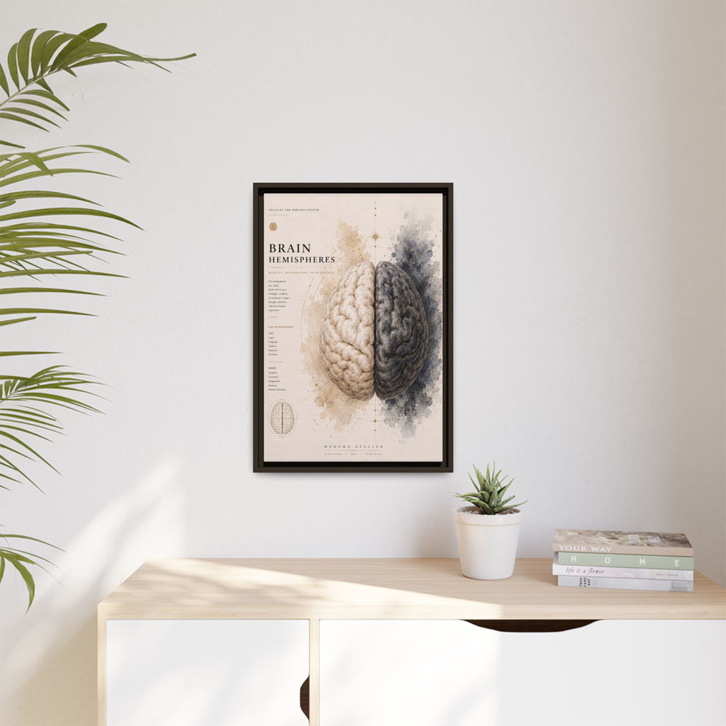 Brain Hemispheres Wall Art | Luxury Neuroscience Canvas Print | Museum-Inspired Fine Art
